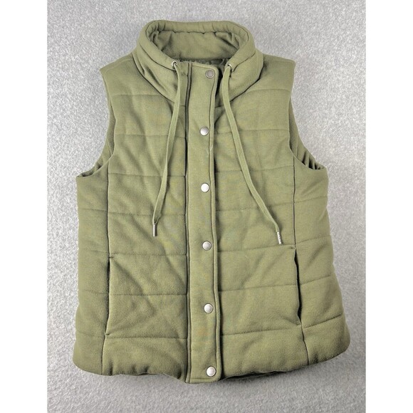 Staccato Vest Womens Small Olive Quilted Full Zip Sleeveless Jacket - Picture 1 of 11